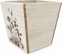Dřevěný květináč natural kytičky 11,5 x 11,5 x 10 cm (1)