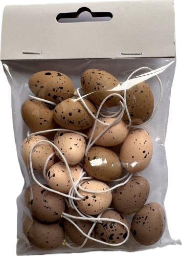 Velikonoční plastová vajíčka C,  3 cm/natural – sada 18 ks