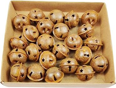 Kovová rolnička 2,5 cm vintage s hvězdičkou