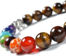 Náramek čakrový  z tygřího oka a přírodních kamenů, slon (2)