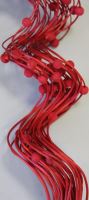 Curly ting wooden bead 80cm red