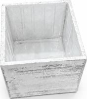 Dřevěný květináč  - shabby chic hladký, 10 x 10 x 8 cm (1)