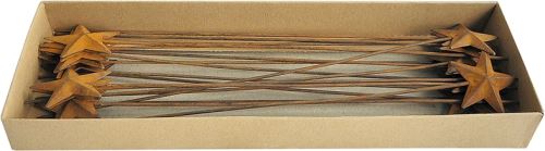 Kovová hvězda zápich - vintage, 4 cm, sada 12 ks