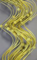 Curly ting wooden bead 80cm light yellow