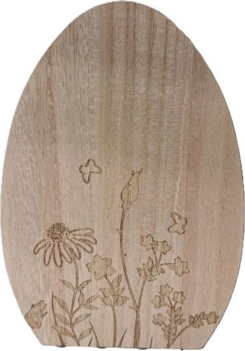 Dřevěné vejce - květinový motiv, 20 cm