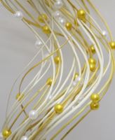 Curly ting bead mix white, yellow