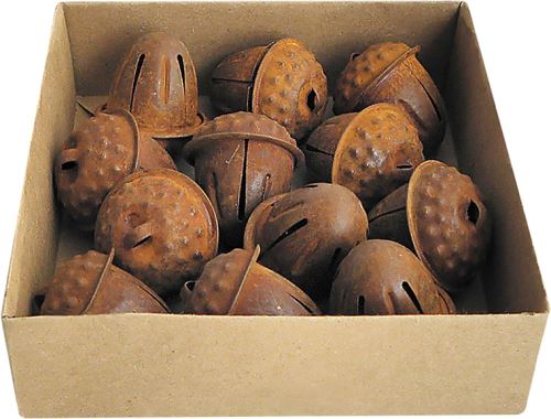 Kovová rolnička - vintage, 3 cm, sada 12 ks