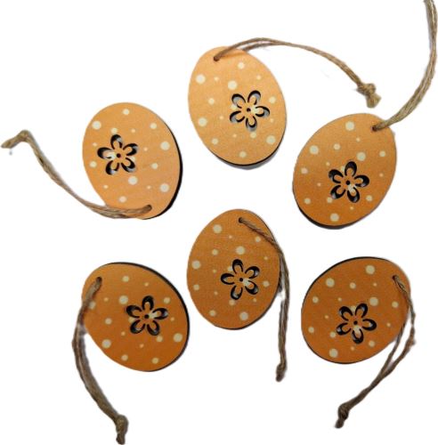 Drevené vajcia závesné - 5 cm, oranžové