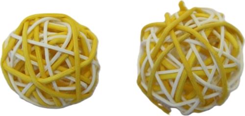 RATAN BALL 3CM gelb / weiß
