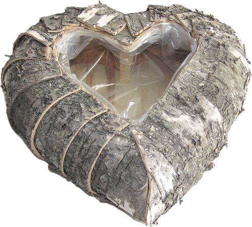 Srdce brezová kôra 25 x 26 cm