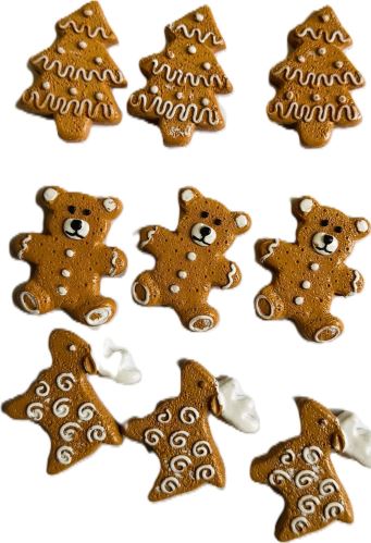 Vánoční dekorace – 9 ks - sob, medvěd, stromek