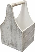 Dřevěný truhlík s uchem - shabby chic, 10,5 x 10,5 x 8 cm (1)