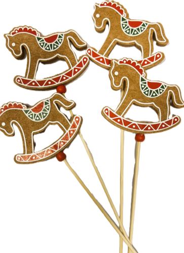 Vánoční plstěný zápich 33 cm - koník, 4 ks Vánoční plstěný zápich 33 cm - koník, 4 ks