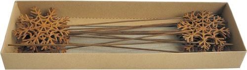 Kovová vločka zápich – vintage, 6 cm , sada 12 ks