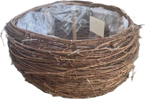 Proutěný kulatý truhlík - hnízdo, 22 cm