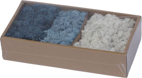 Icelandic stabilized, prepared moss 500g, white-blue mix (1)