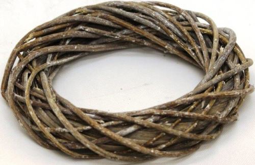 Věnec větvičky s kůrou natural/fros 20 x 4 cm