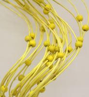 Curly ting wooden bead light yellow