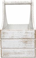 Dřevěný truhlík s uchem - shabby chic, 10,5 x 10,5 x 8 cm