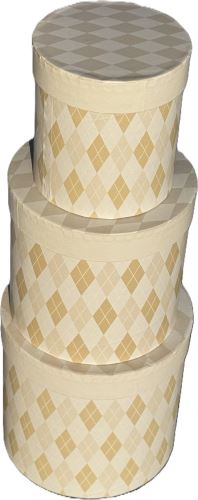 Flower box se vzorem kulatý bílý, sada 3 ks