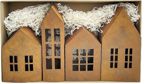 Kovový domček vintage - box 4 ks