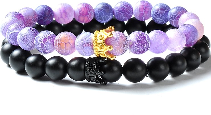 HOPE LAVA BEAD Bracelet, black with Purple Accent Beads - Diffuser Bra –  Chakramoon Arts & Design