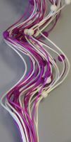 Curly ting wooden bead 80cm mix white / purple
