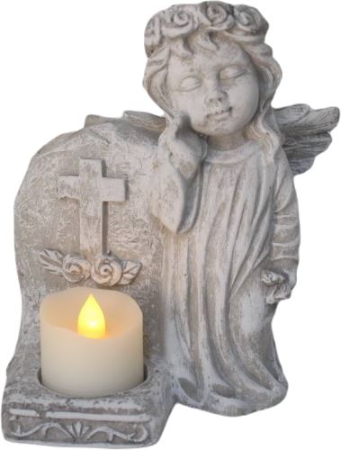Svietnik betón anjelik 12 x 14 cm