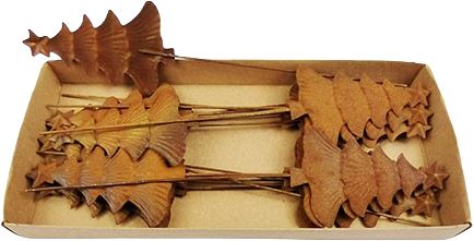 Kovový stromek 10 cm Vintage, 12 ks