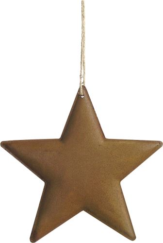 Závesná kovová hviezda - vintage, 10 cm