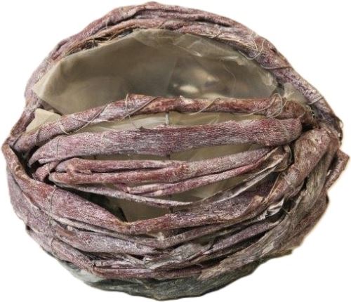 Proutěná dekorační koule s otvorem fialová - 16 cm