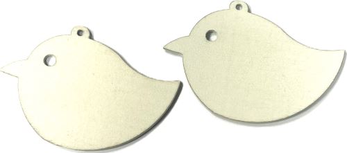 Drevená dekorácia - vták drevený biely 6,5 cm (1)