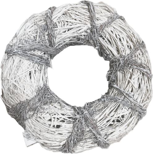 Věnec proutí přírodní - šedý, 40 cm