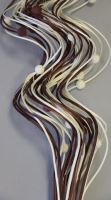 Curly ting wooden bead 80cm mix white / brown