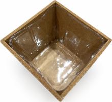 Dřevěný květináč natural kytičky 11,5 x 11,5 x 10 cm (2)