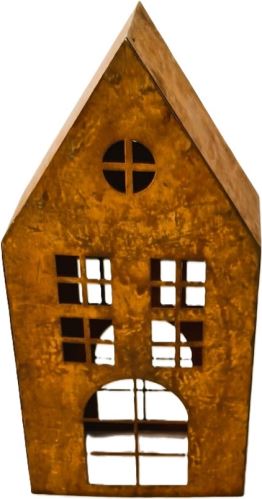 Kovový domček vintage A - súprava 2 ks, výška 20 / 25 cm (27637)