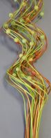 Curly ting wooden bead 80cm mix yellow / orange / green