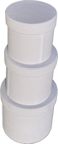 Flower box kulatý bílý, sada 3 ks