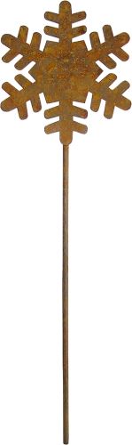 Kovová vločka vintage - zápich, 10 cm