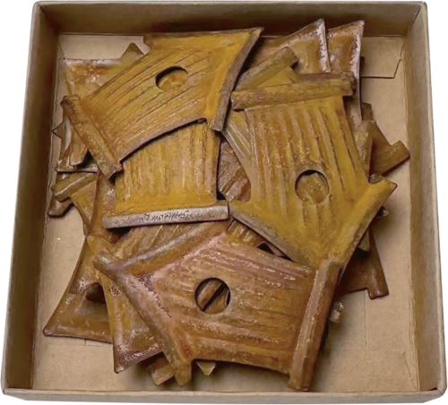 Kovová ptačí budka - vintage, 4,5 cm | sada 24 ks