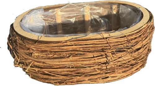 Proutěný truhlík - hnědý, 28 x 20 cm