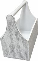 Dřevěný truhlík s uchem - shabby chic, 24 x 12,5x 8 cm (1)