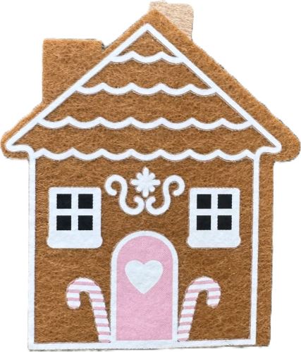 Figurka na klipu dřevěná 7 cm - domek, 3 ks (1)