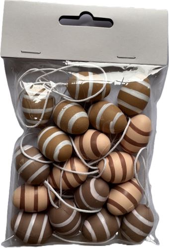 Velikonoční plastové vajíčko A, 3 cm/pruhy – sada 18 k