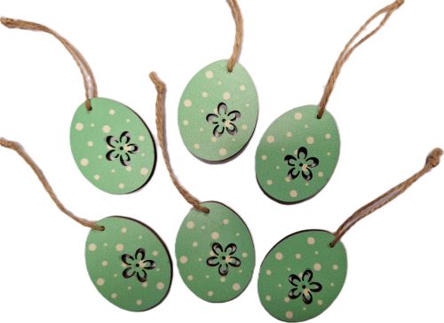 Dřevěné vejce závěsné - 5 cm, zelené