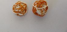 RATAN BALL 3 cm orange / weiß