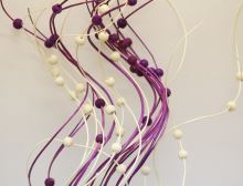 Curly ting wooden bead purple