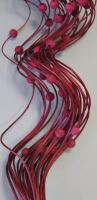 Curly ting wooden bead 80cm dark red