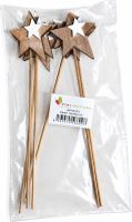 Zápich  hvězda natural 6 cm,  6 Ks (1)